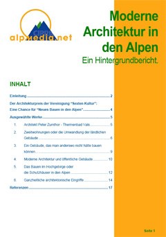 Moderne Architektur in den Alpen - Ein Hintergrundbericht