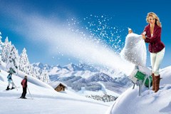 La fée des neiges Dame Holle fait de la pub