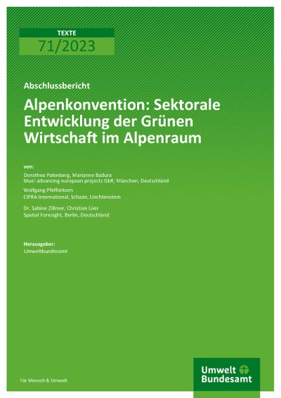 Convention alpine - Développement sectoriel de l’économie verte dans la région alpine