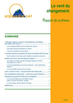 Le vent du changement - Un rapport de synthèse