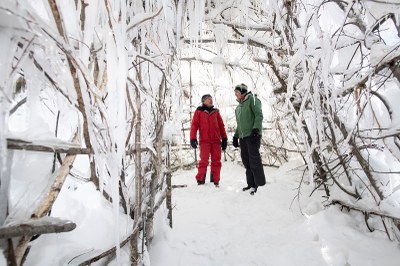 Coni di ghiaccio e innevamento a fune